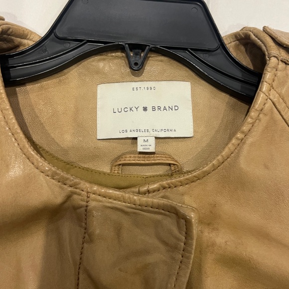 Lucky Brand Women's Tan Leather Jacket - Picture 7 of 7
